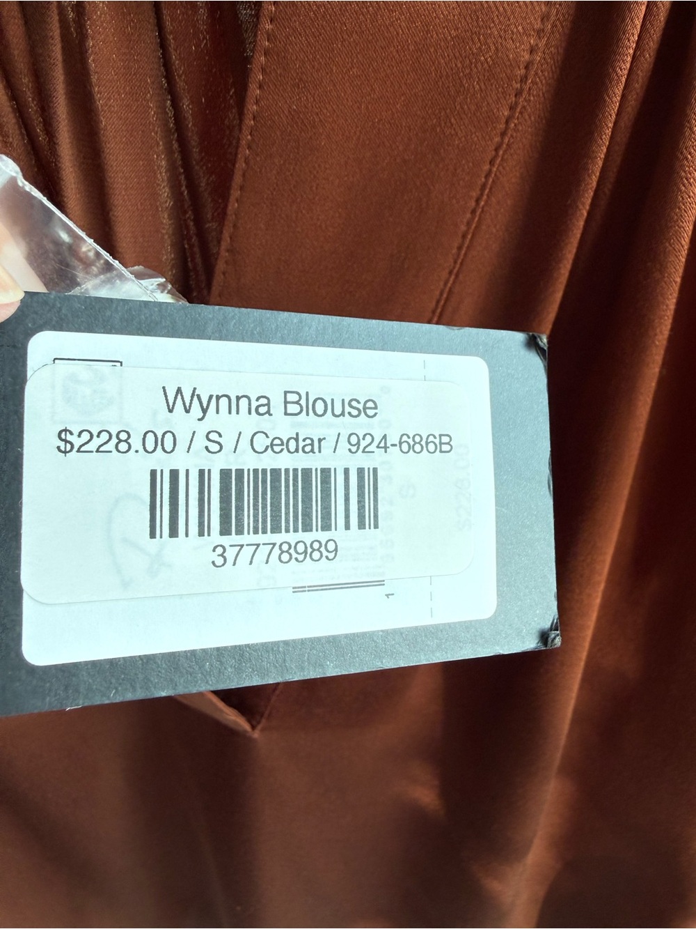 NWT Rails Women’s Satin V-Neck Long Sleeve Wynna Blouse in Copper Brown  - Small - Picture 8 of 11